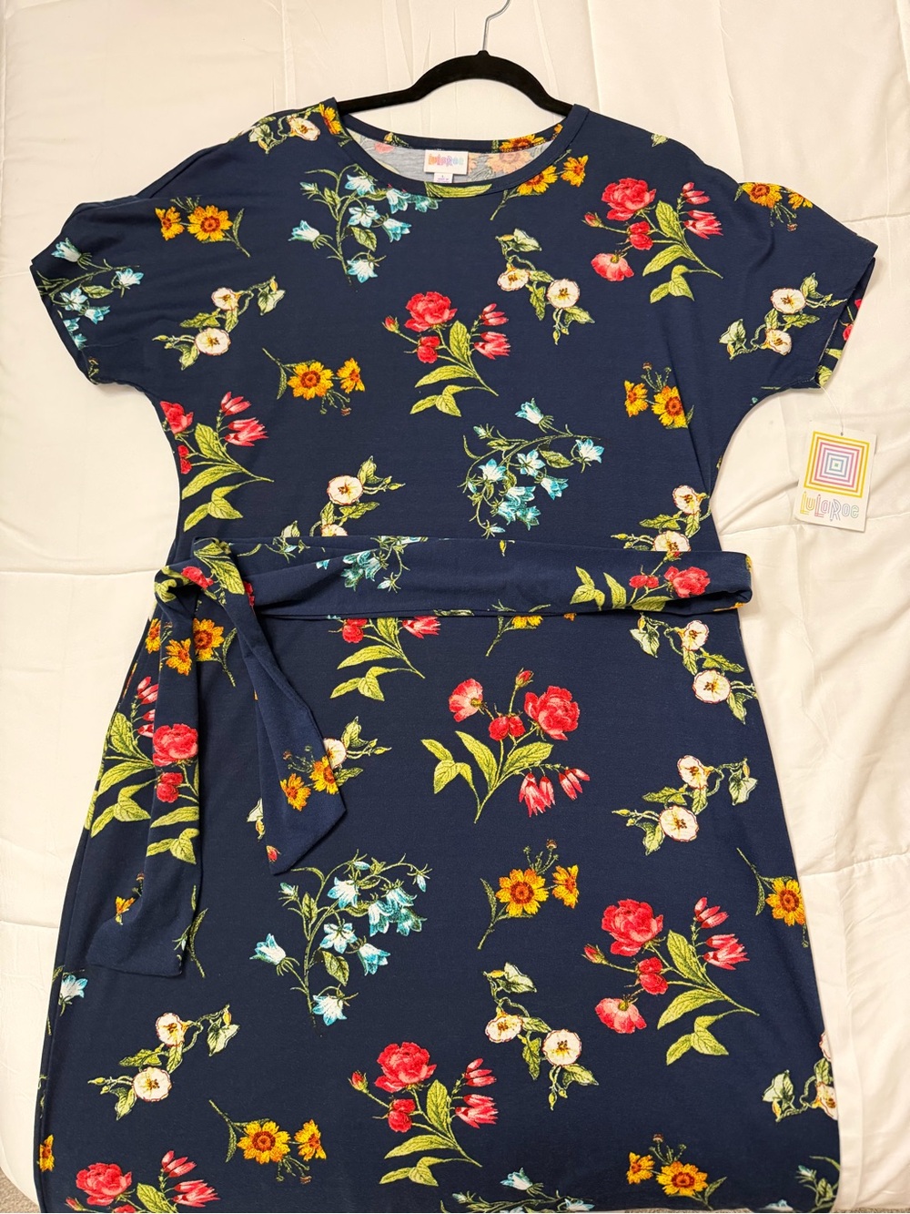Lularoe Marly Floral Belted Dress